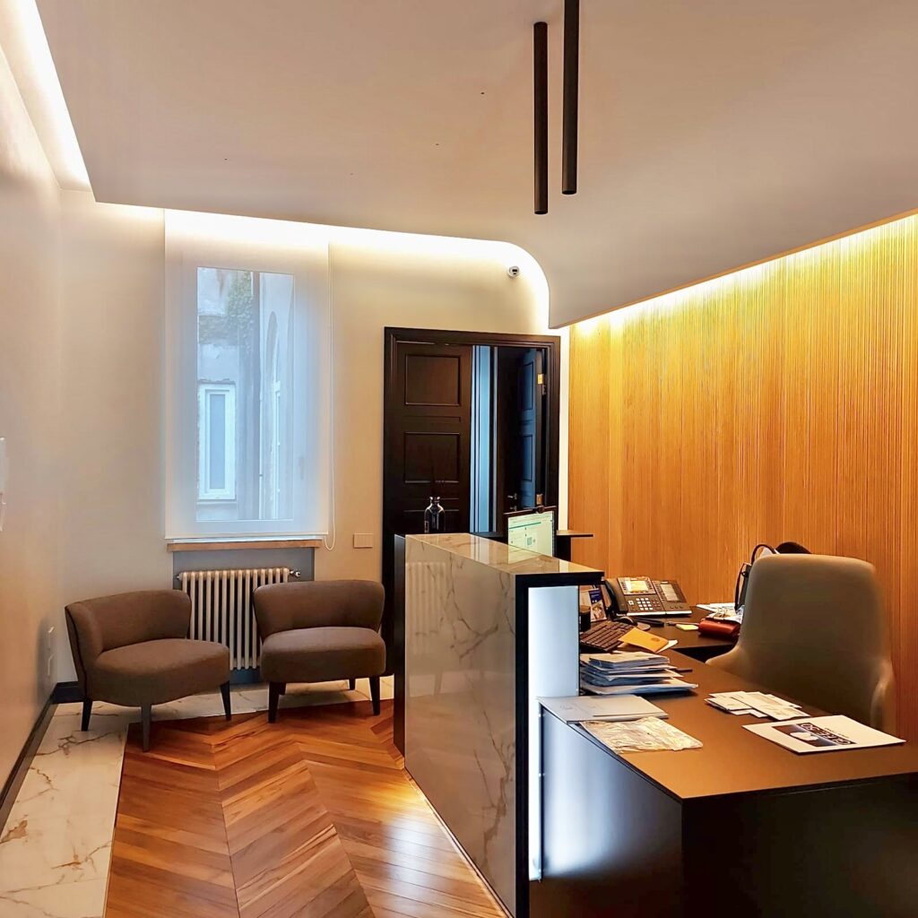 studio arcz5ai sala riunioni reception design arredo ufficio